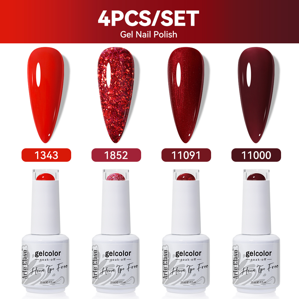 Resin Glitter Pack - Arte Clavo 4 piezas/Set Esmalte de