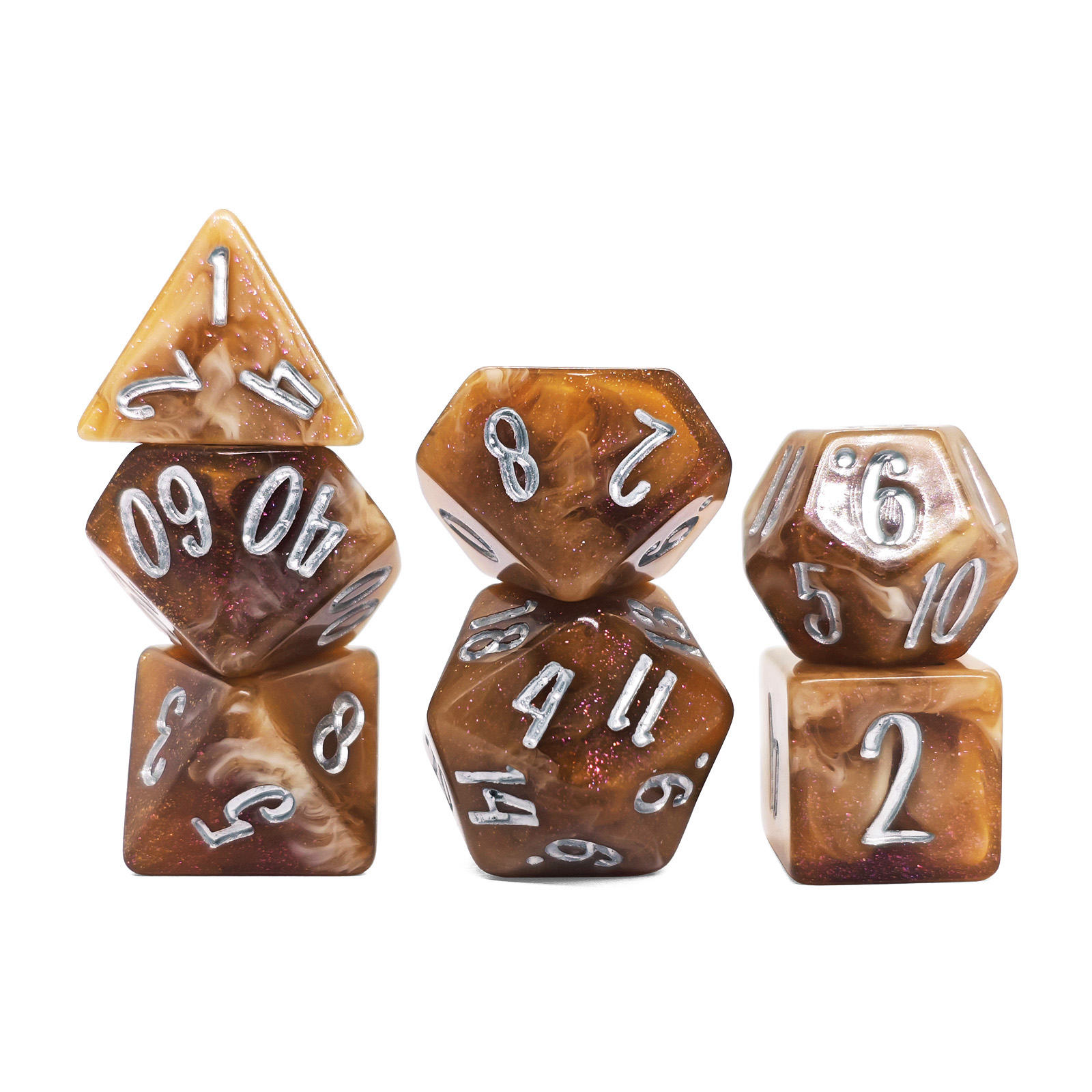 Juego de dados poliédricos de  - Resin Glitter Pack reseña y precio
